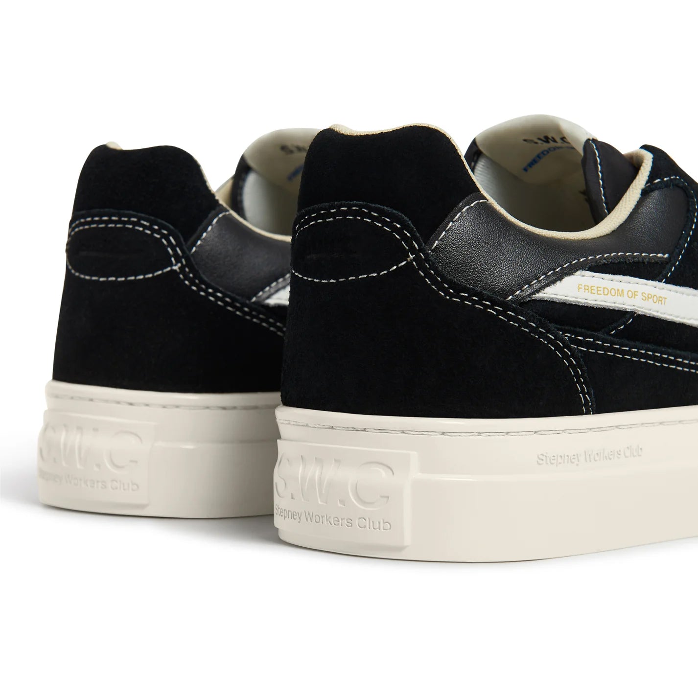 S.W.C PEARL S-STRIKE SUEDE BLACK-WHITE
