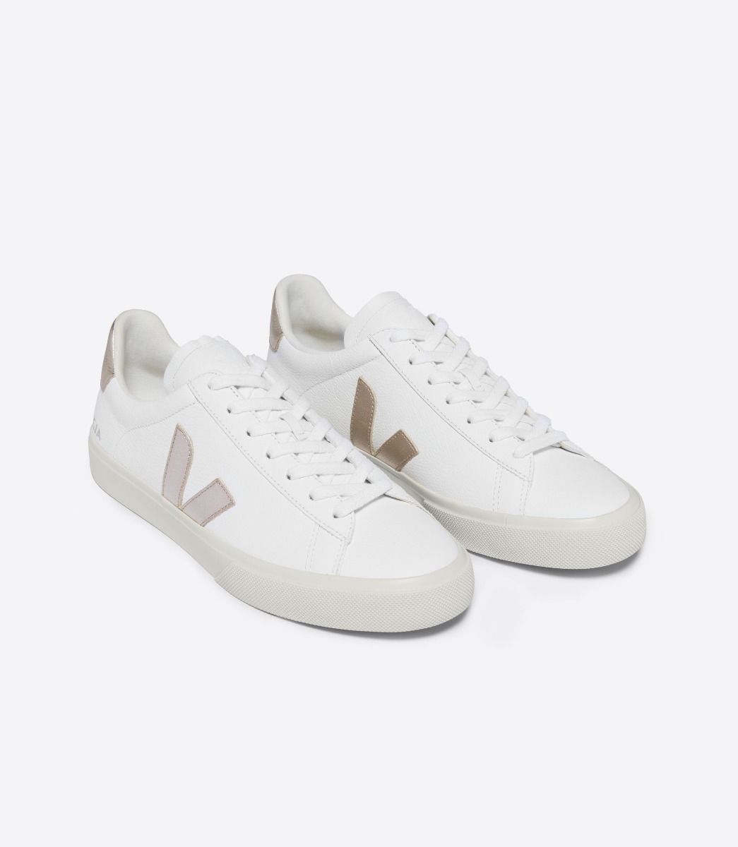 Veja CAMPO LEATHER WHITE PLATINE