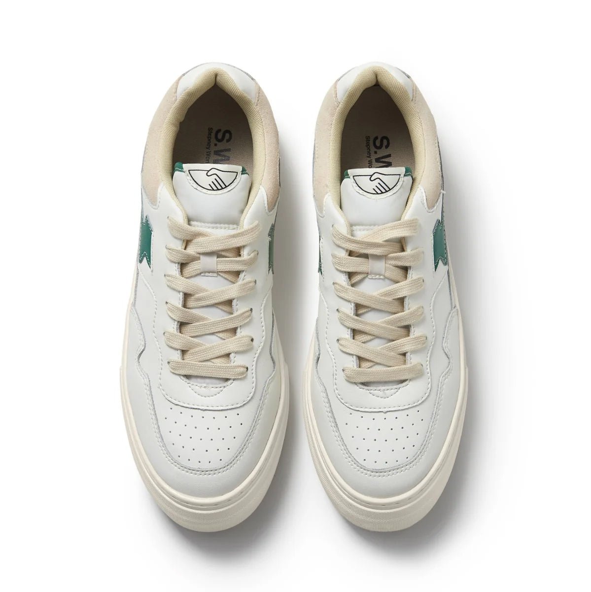 S.W.C PEARL S-STRIKE LEATHER WHITE-GREEN
