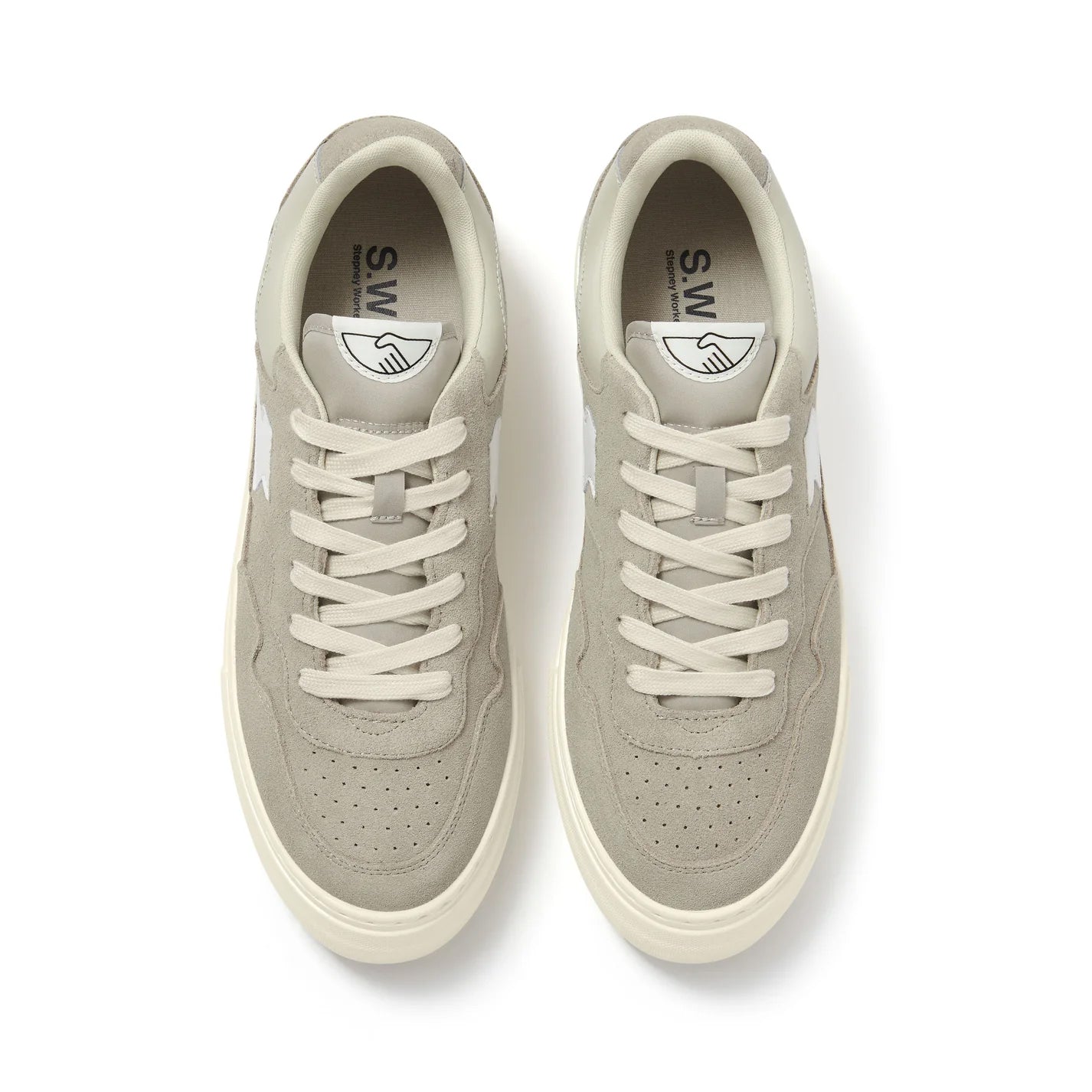 S.W.C PEARL S-STRIKE SUEDE LIGHT GREY-WHITE