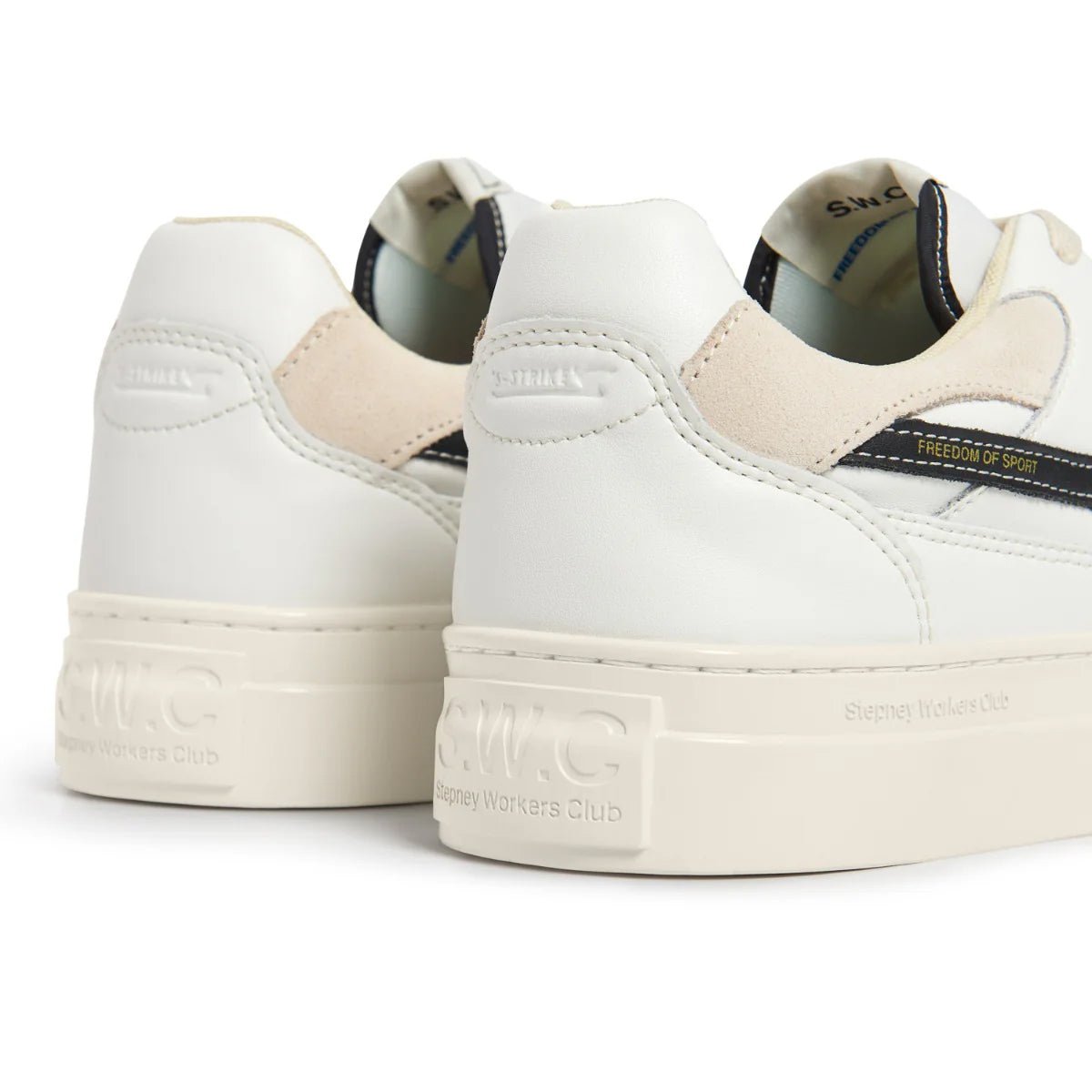S.W.C PEARL S-STRIKE LEATHER WHITE-BLACK