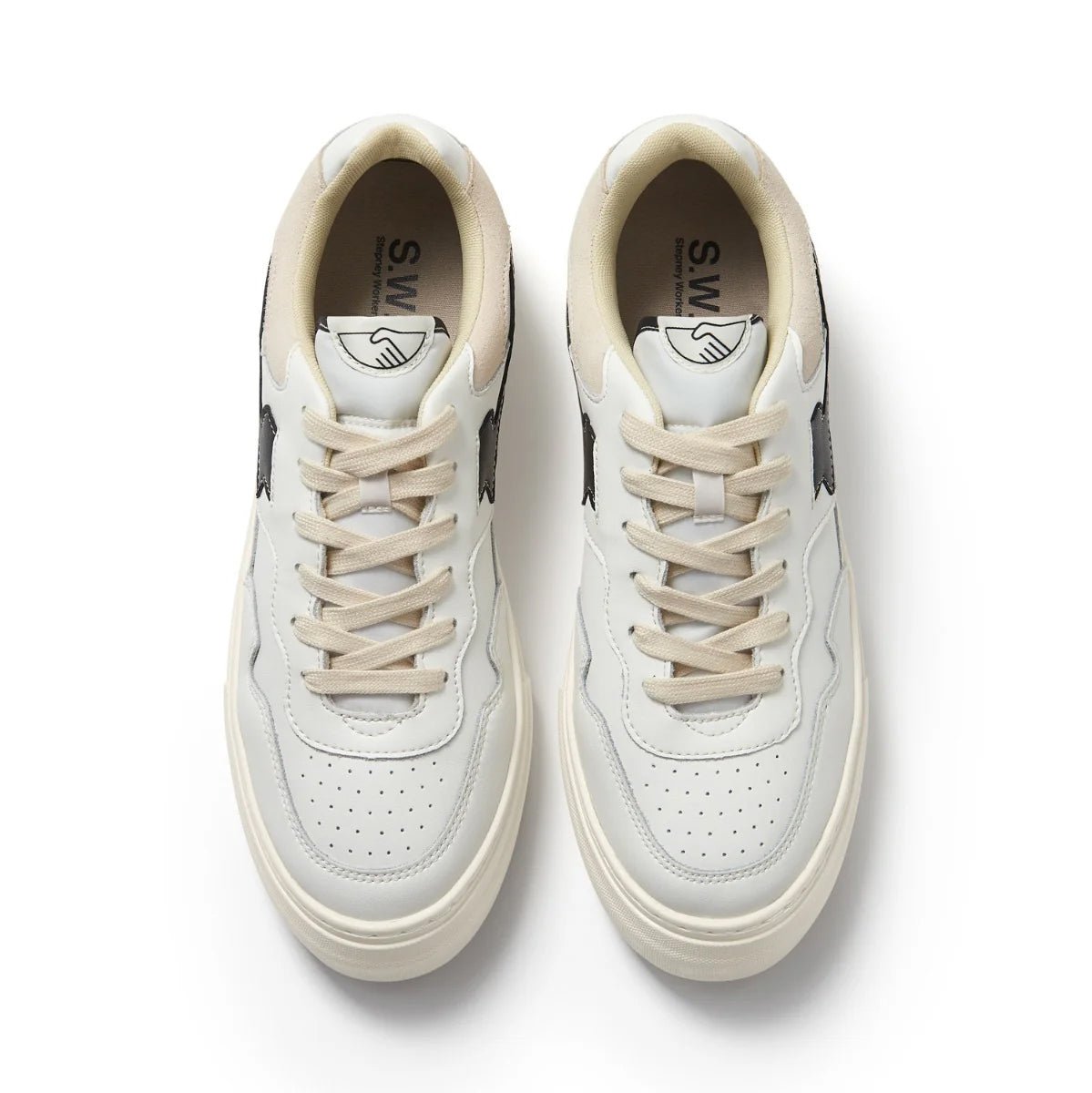 S.W.C PEARL S-STRIKE LEATHER WHITE-BLACK